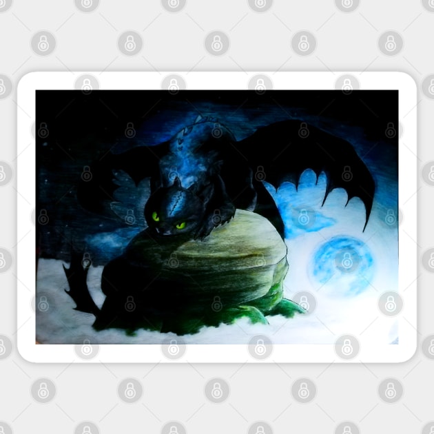 Toothless the Alpha Night Fury Sticker by Lycoris ArtSpark